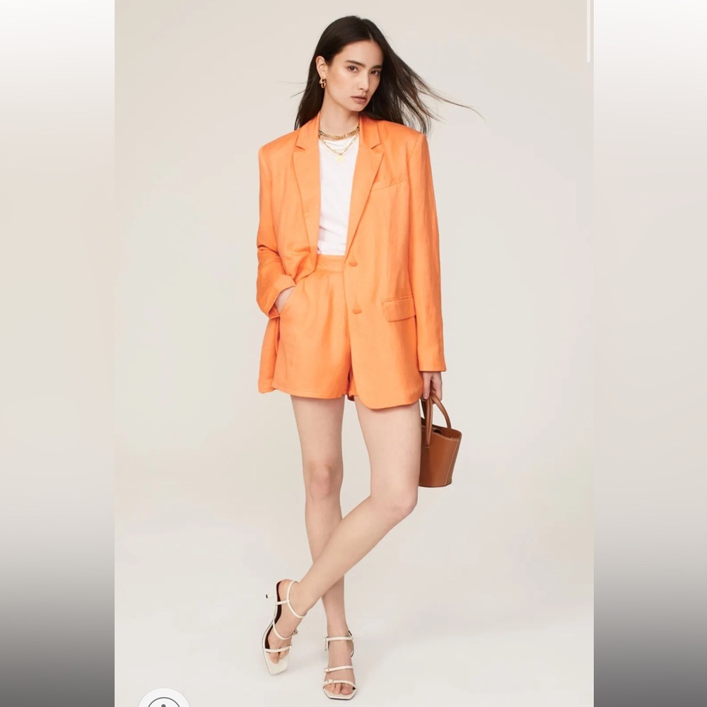 ASHLEY PARK x RTR Orange Blazer & Tailored Shorts SET